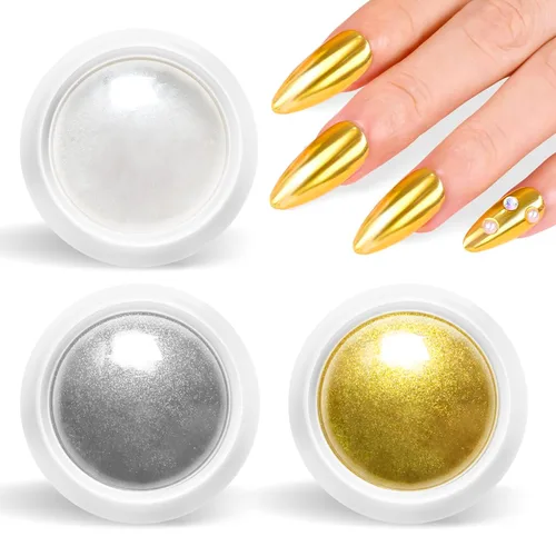 Miniatura 10 de Polvo de uñas cromado y perla, efecto de hadas, polvo de uñas rosa cromado, blanco, perlado aurora, sirena, iridiscente, cromo, polvo, espejo Polvo