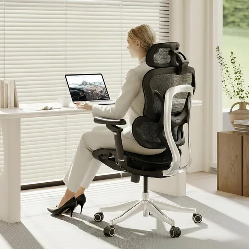 FLEXISPOT ErgoX Max - Silla ergonómica de oficina, color negro, marco y base de aleación de aluminio, capacidad de 661 libras, reposabrazos 5D,
