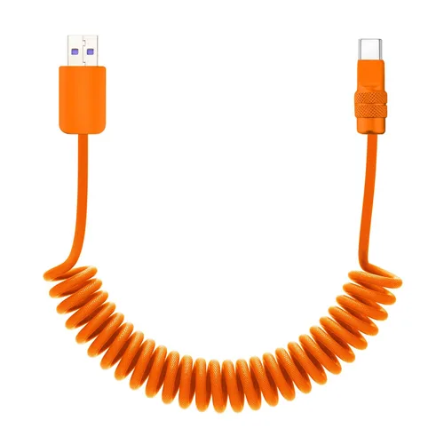 Miniatura 29 de chubbycable Curly Chubby - Cable de carga rápida USB C en espiral de 240 W, cable de carga retráctil trenzado duradero para automóvil compatible