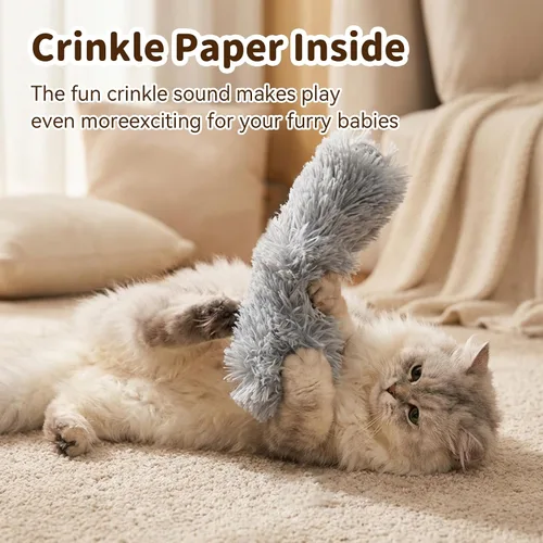 Miniatura 5 de Juguetes para gatos, paquete de 3 almohadas de hierba gatera, sonido arrugado suave y duradero con hierba gatera en el interior, juguete interactivo