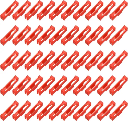 MECCANIXITY 50 clips de cable servo, extensión de servo ABS, soporte de fijación de hebilla de cable de seguridad para avión a control remoto, Rojo