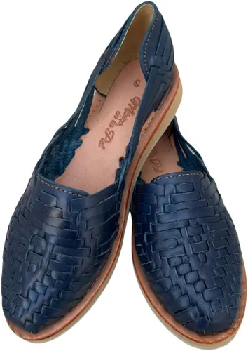 Miniatura 5 de Mexico en la Piel Sandalias Huarache de cuero. Zapatos planos cómodos para mujer.