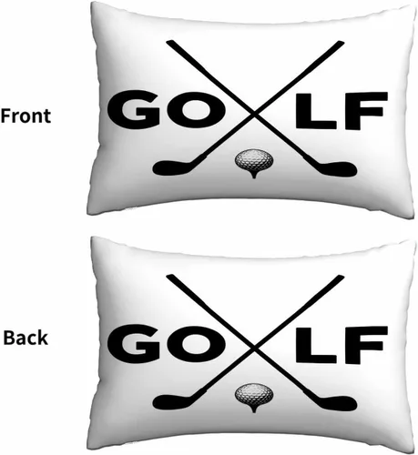 Miniatura 2 de Mugod Funda de cojín negra con símbolo de palos de golf, funda de almohada para cama, sofá, oficina, decoración de 20 x 30 pulgadas