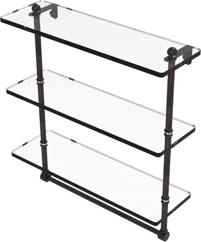 Miniatura 8 de Allied Brass PR-5/16TB Estante de cristal integrado de triple nivel de 16 pulgadas, bronce antiguo
