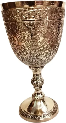Miniatura 4 de BONA FIDE - Vaso de latón puro de calibre pesado, copa de cáliz de latón puro, copas de champán de alta calidad, vaso para beber vino, vasos