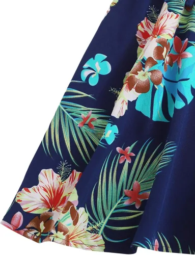 Miniatura 3 de Romwe Vestido de verano para niña con estampado floral bohemio sin mangas Blanco