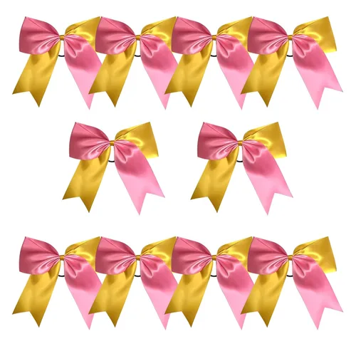 Miniatura 28 de Lazos de animadora jumbo de 8 pulgadas con diamantes de imitación brillantes para cola de caballo, lazos de porrista, 6 unidades, color negro