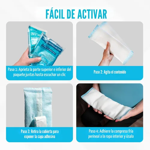 Miniatura 5 de ICEWRAPS Almohadillas frías posparto instantáneas para mujeres después del nacimiento: bolsas de hielo perineales para cuidado posparto, fáciles
