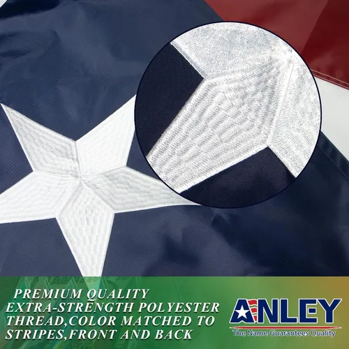 Miniatura 3 de Bandera de Puerto Rico de la Serie Anley EverStrong de 3 x 5 pies de alta resistencia - Bordado y cabecera de lona resistente - 4 filas de costura