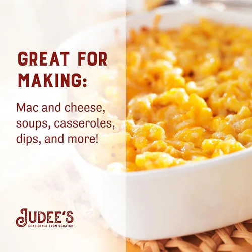 Miniatura 4 de Judee's Gluten Free Polvo de queso cheddar amarillo, salsas y sopas con condimento en polvo de cheddar, pasta y macarrones con queso en polvo, sin