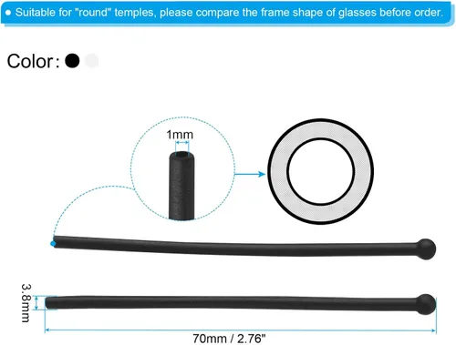 Miniatura 2 de PATIKIL Puntas de extremo para gafas, 2 pares de lentes antideslizantes para orejas, manga de tubo, templo de repuesto de silicona suave