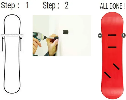 Miniatura 2 de Soporte de pared para snowboard, estante de almacenamiento de esquí, diseño flotante invisible, capacidad para 5 tablas, se adapta a cualquier esquí
