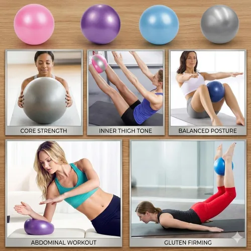 Miniatura 4 de Pilates Ball 9 Inch - Mini Exercise Ball Yoga, Barre, Core Training, Physical Therapy, Anti-Burst & Non-Slip