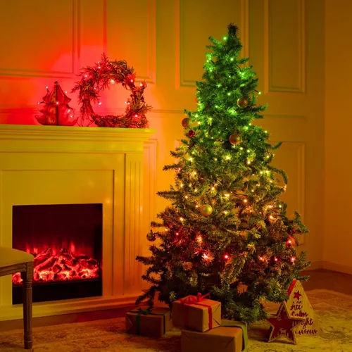 Miniatura 6 de YEELIGHT Luces de Navidad inteligentes, 200 luces LED de 66 pies que cambian de color con control remoto y conexión Bluetooth, cadena de luces LED