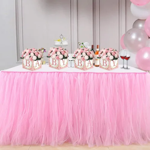 Miniatura 8 de TSVATE Decoraciones de cajas rosas para baby shower, 4 cajas de centro de mesa de baby shower, decoración de centro de mesa de primer cumpleaños
