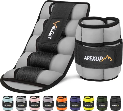 Miniatura 15 de APEXUP 10 libras/par de pesas de tobillo ajustables para mujeres y hombres, correas de peso modularizadas para piernas para yoga, caminar, correr