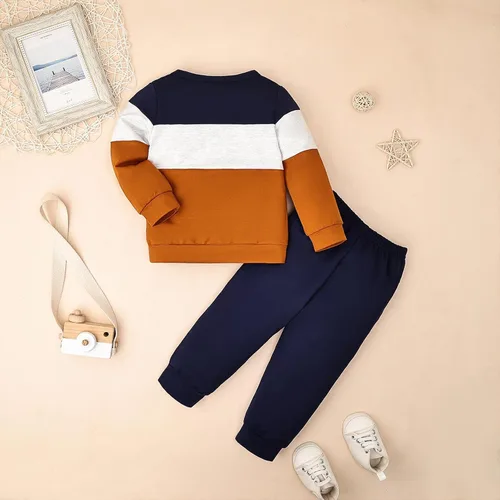 Miniatura 12 de Ropa de otoño e invierno para bebé, trajes de niño pequeño, sudadera de manga larga, sudadera de retazos y pantalones, 2 piezas, 12 meses a 5 años