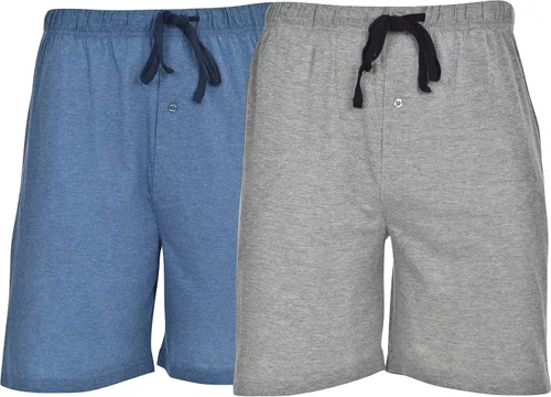 Hanes - Paquete de 2 pantalones cortos de algodón con cordón ajustable y bolsillos para hombre, varios colores y tallas
