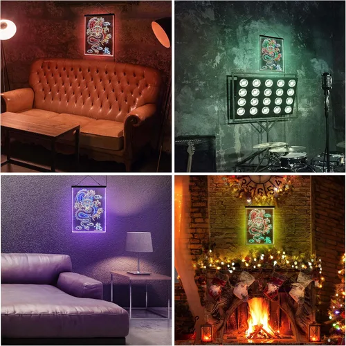 Miniatura 6 de ADVPRO Dragón chino en la nube palabra tricolor LED neón signo verde y rojo y amarillo 7.9 x 12.6 pulgadas st9s23-i3225-gry