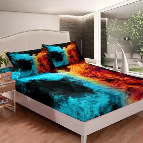 Miniatura 3 de Erosebridal Phoenix - Juego de sábanas de tamaño matrimonial, juego de sábanas bajeras de Phoenix con estampado de pájaro mágico para niños, Color 14