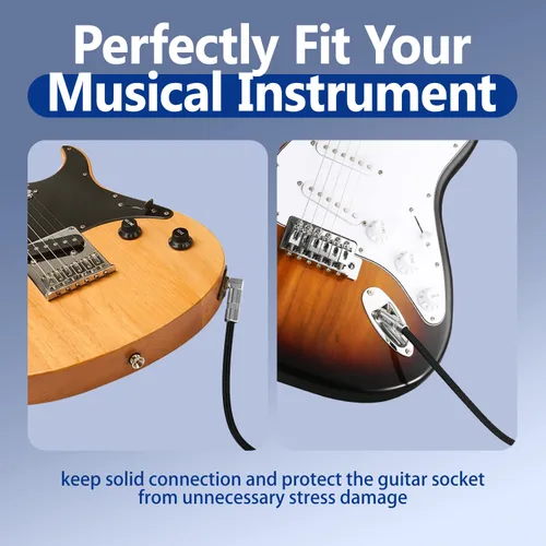 Miniatura 6 de Cable de guitarra de 10 pies para instrumento profesional, cable AMP para guitarra eléctrica, cable TS versión actualizada 1/4 TS para guitarra