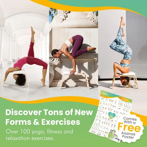 Miniatura 7 de FeetUp - El banco original para parada de cabeza de yoga, banco entrenador vegano para parada de manos y soporte, equipo de inversión