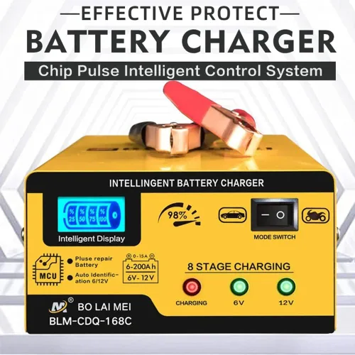 Miniatura 7 de Cargador de batería para auto de 6V y 12V, cargador de goteo inteligente de 15A, mantenedor, cargador de batería de ciclo profundo con reparación