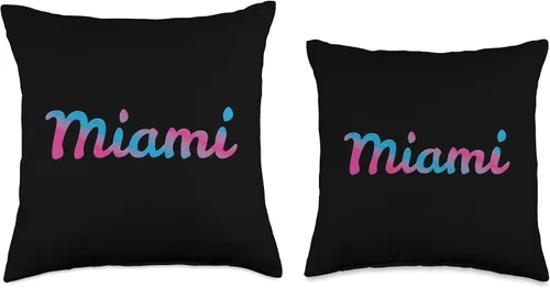 Miniatura 3 de Miami - Vaperwave Synthwave 80s 90s Style Retro Design - Almohada de 16 x 16 pulgadas, multicolor