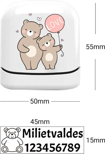 Miniatura 5 de Sello de nombre para ropa para niños, sello con nombre personalizado, impermeable, 4 colores y 36 patrones de dibujos animados (concha de sello azul)