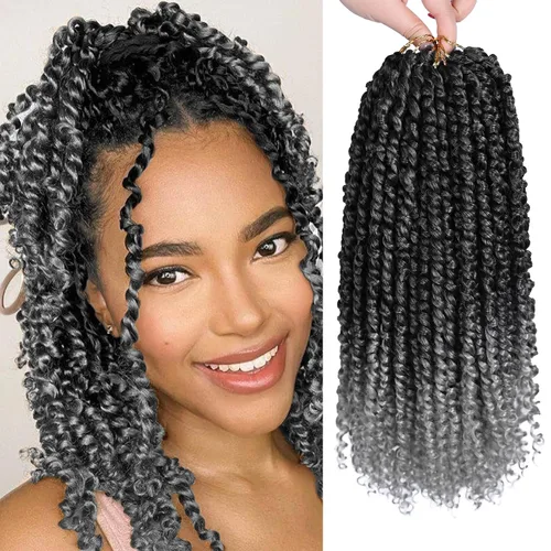 Miniatura 6 de Pelo de Passion Twist – 8 paquetes de 18 pulgadas Passion Twist Crochet para mujeres, cabello rizado pretrenzado Passion Twists extensiones de #2