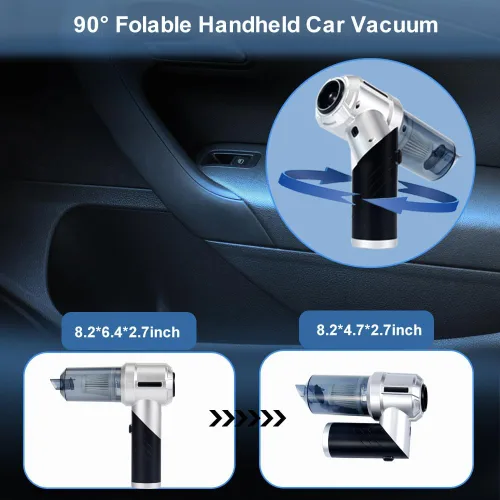 Miniatura 3 de Aspiradora de Coche Plegable de Mano, 4 en 1, 18000 PA, Mini Aspiradora Portátil Inalámbrica, Soplador de Aire, Soplador de Aire de Alta Potencia
