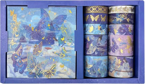 Miniatura 17 de allydrew Juego de cinta washi decorativa de lámina dorada y calcomanías para papelería, diario, fabricación de tarjetas (10 rollos y 10 hojas)