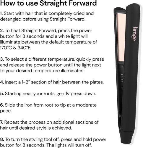 Miniatura 4 de L'ANGE HAIR Plancha plana de titanio Straight Forward – Placas flotantes de 1" Doble voltaje Cable giratorio de 360° Apagado automático Negro