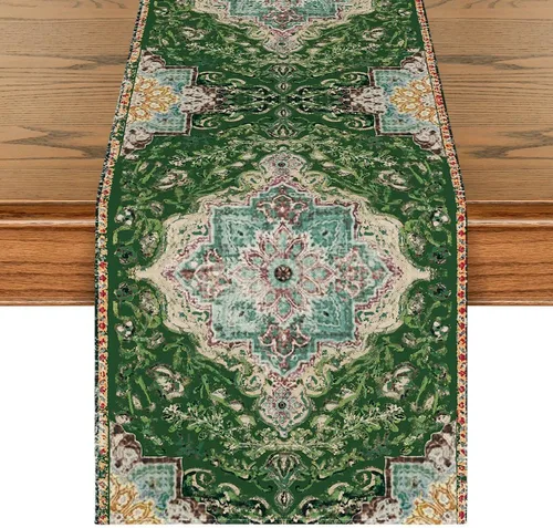 Miniatura 15 de Artoid Mode Camino de Mesa Estilo Boho Bohemia Naranja, Decoración Mágica de Otoño para Cocina y Comedor de Estilo Rústico y Granja, para Decoración