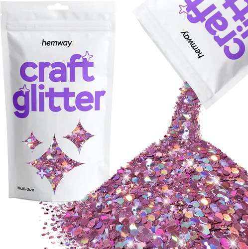 Miniatura 36 de Hemway Craft Glitter - Rojo Copos de lentejuelas metálicas de varios tamaños para manualidades de resina y epoxi Suministros para vasos