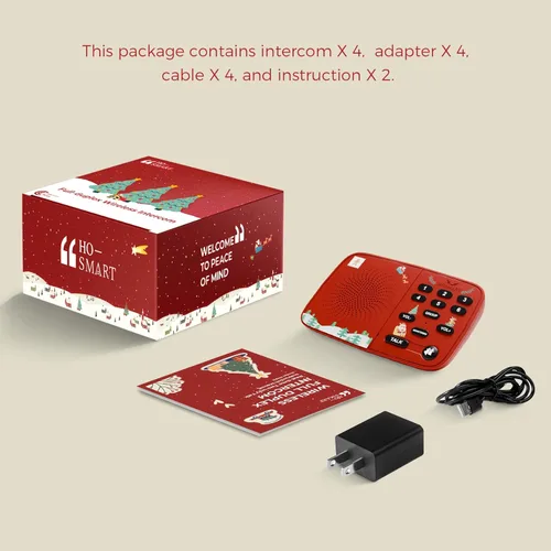 Miniatura 9 de Hosmart UltraSpeak - Intercomunicadores inalámbricos para el hogar, edición navideña, sistema de intercomunicación para uso doméstico