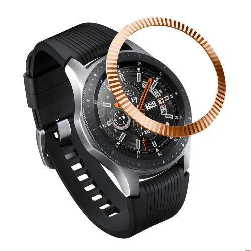 Miniatura 15 de AISPORTS Anillo de bisel compatible con Samsung Galaxy Watch 1.811 in bisel Loop cubierta adhesiva anti arañazos acero inoxidable bisel de metal