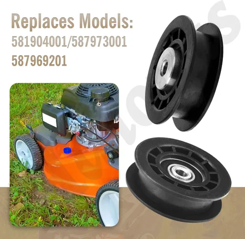 Miniatura 7 de 587973001 587969201 Conjunto de polea tensora compatible con cortacésped Husqvarna Craftsman Walk-Behind, para cortacésped cubiertas polea loca