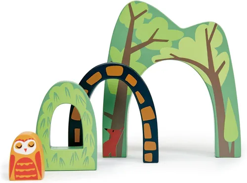 Miniatura 3 de Tender Leaf Toys - Túneles forestales - Accesorios para el juego de tren apilable - Apilador de juguetes, bloques - Juego de juguetes de extremos