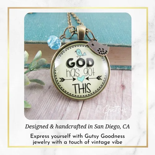 Miniatura 37 de Gutsy Goodness Faith He Cares - Collares hechos a mano con mensaje para mujer cristiana