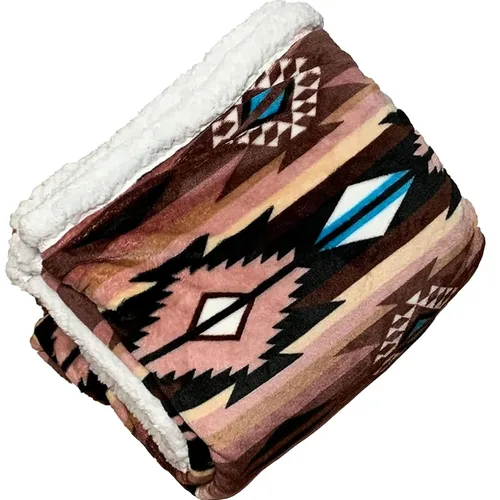 Miniatura 9 de Manta de forro polar sherpa ultrasuave Manta acogedora de felpa para niños Reversible con estampados aztecas Lavable Tamaño amplio