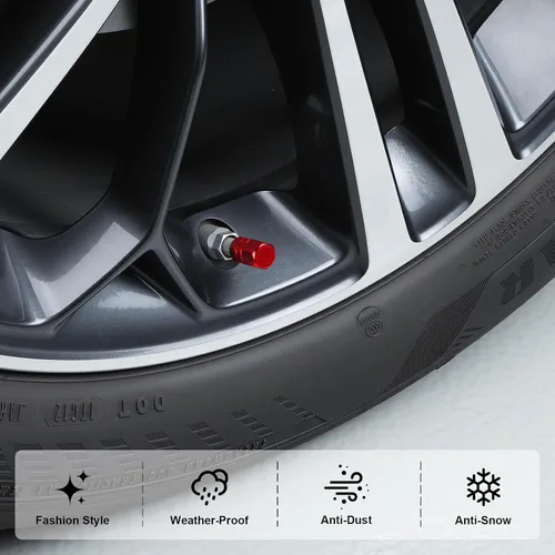 Miniatura 5 de JUSTTOP - Tapones para válvula de neumático de coche, 12 tapas de aire, universales para autos, SUVs, bicicletas, camiones y motocicletas, color rojo