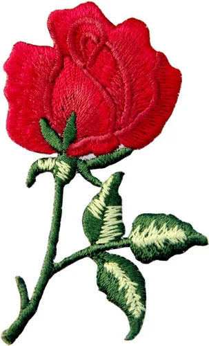 Miniatura 3 de Parche de rosas rojas boho bordadas retro con apliques florales para planchar y coser emblema de amor, juego de 2