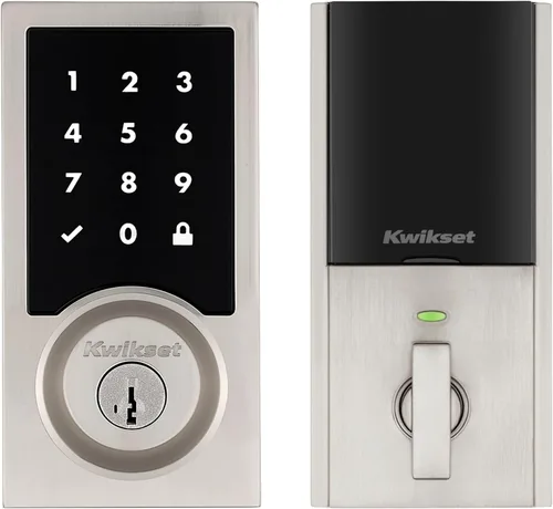 Miniatura 20 de Kwikset HomeConnect 918 Cerradura de pantalla táctil tradicional habilitada para Z-Wave de largo alcance, funciona con Ring Alarm, se requiere