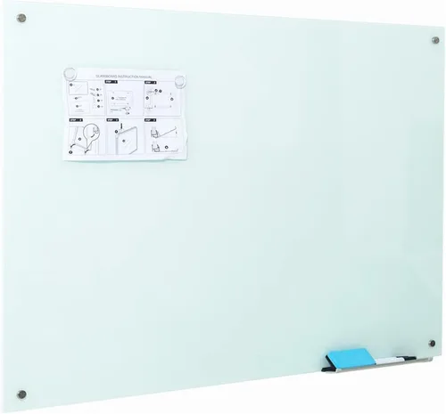 Miniatura 8 de Pizarra Magnética de Vidrio de 48"X36" Premium Tableros de Borrado en Seco de Vidrio Templado Montados en la Pared Sin Marco Pizarra Blanca Tableros