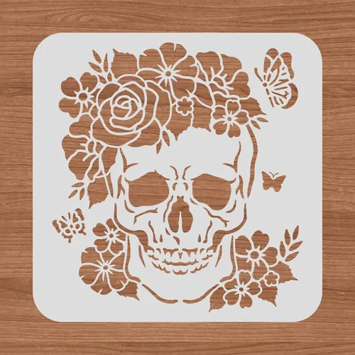 Miniatura 9 de BENECREAT Plantilla de pintura de recortes de plástico de murciélago de 12 x 12 pulgadas, patrón de fase lunar para decoración de Halloween