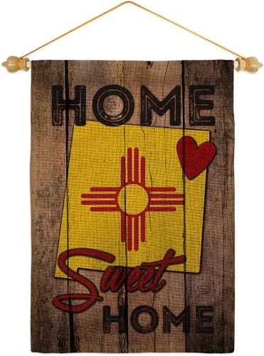Miniatura 14 de Estado Nuevo México Home Sweet Garden Bandera Set Madera Dowel Regional USA Territorios Americanos República País Particular Área Pequeña Decorativa