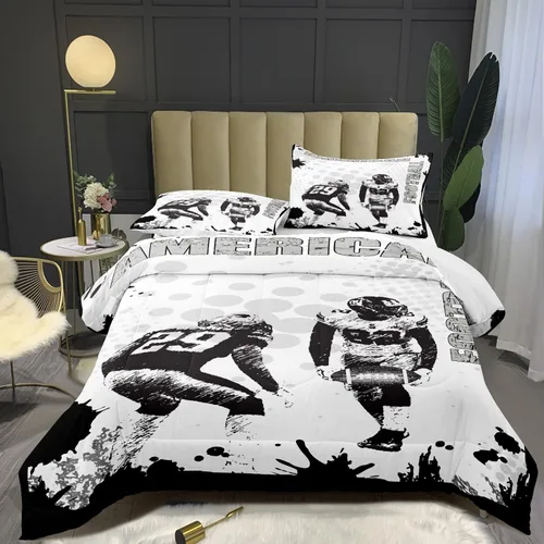 Miniatura 8 de Juego de edredón Bodhi para niños individual, edredón de béisbol para niños con fundas de almohada, juego de ropa de cama deportiva de béisbol