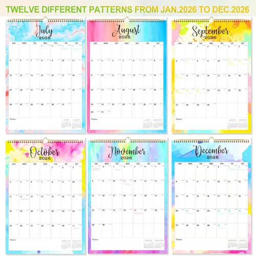 Miniatura 4 de Calendario de pared 2026-2027, calendario de pared colgante grande de 18 meses 2026-2027, enero 2026 a junio de 2027, calendario grande 2026 de 12 x