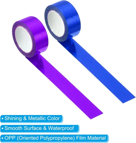 Miniatura 3 de PATIKIL Cinta adhesiva metálica Washi de 0.591 in x 16.4 ft, 4 unidades de papel de arte para espejo, autoadhesivas, para bricolaje, manualidades